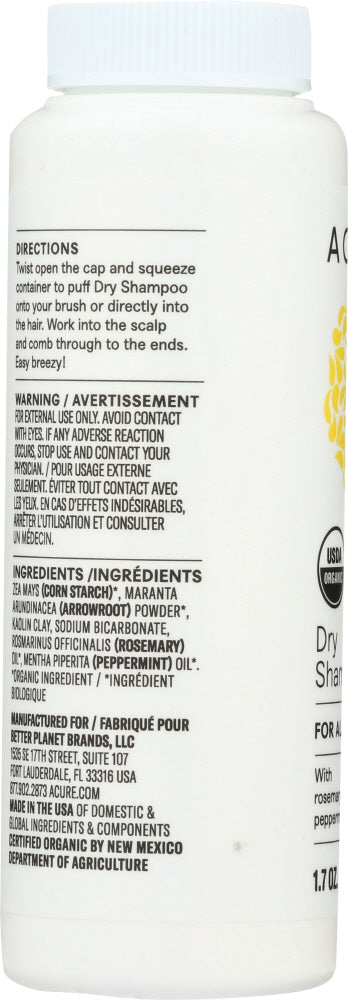 Acure: Organic Dry Shampoo, 1.7 Oz