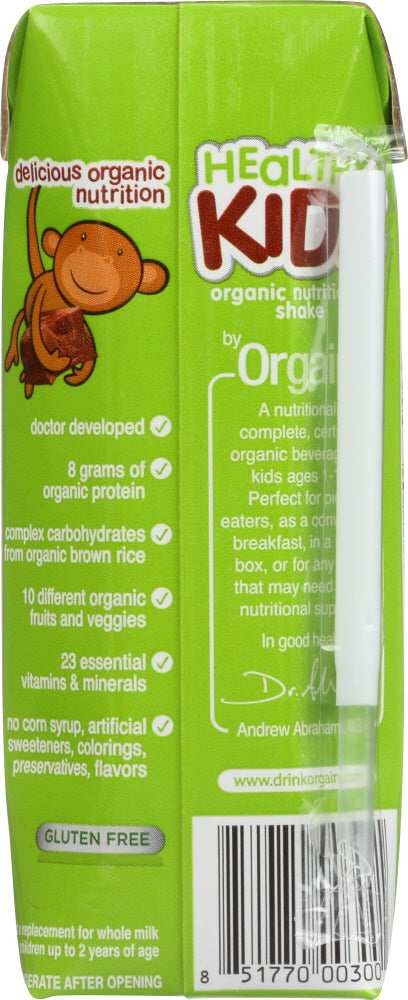 Orgain: Healthy Kids Organic Nutritional Shake Chocolate, 8.25 Oz