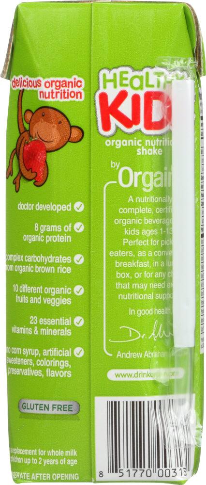 Orgain: Healthy Kids Organic Nutritional Shake Strawberry Gluten Free Non Gmo Kosher, 8.25 Oz - RubertOrganics