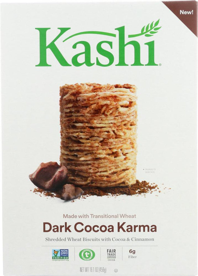 Kashi: Wheat Biscuit Cereal Dark Cocoa Karma, 16.1 Oz - RubertOrganics