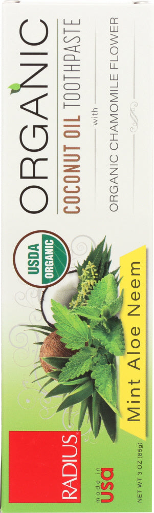 Radius: Toothpaste Mint Aloe Neem Organic, 3 Oz