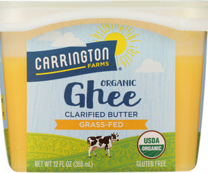 Carrington Farms: Organic Ghee Clarified Butter Grass-fed, 12 Oz