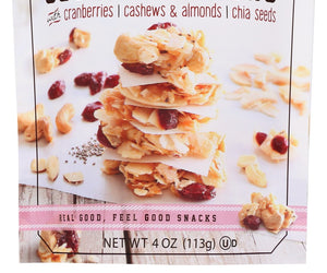 Creative Snacks: Organic Coconut Snacks With Cranberries Cashews Almonds And Chia Seeds, 4 Oz
