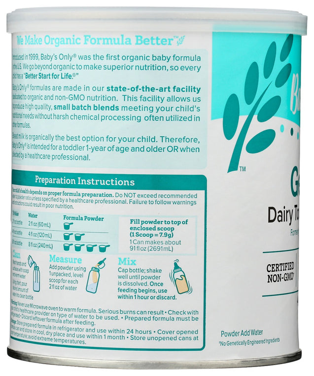 Babys Only Organic: Gentle Formula Baby Dairy, 12.7 Oz