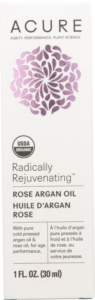 Acure: Organic Radically Rejuvenating Rose Argan Oil, 1 Fl Oz