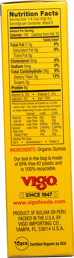 Vigo: Quinoa Boil In Bag Organic, 12 Oz