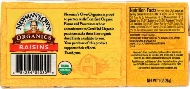 Newmans Own Organic: Organic Raisins 1 Oz 6 Pack, 6 Oz