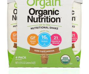 Orgain: Organic Iced Cafe Mocha Nutritional Shake 4 Count (11 Oz Each), 44 Oz - RubertOrganics