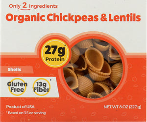Chickapea: Organic Chickpea And Red Lentil Pasta Shells, 8 Oz