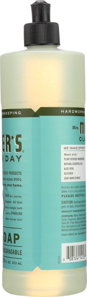 Mrs. Meyer's: Clean Day Liquid Dish Soap Basil Scent, 16 Oz - RubertOrganics