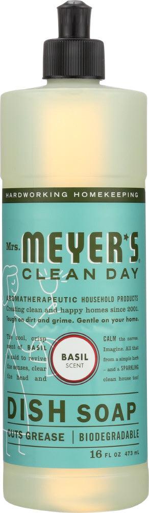 Mrs. Meyer's: Clean Day Liquid Dish Soap Basil Scent, 16 Oz - RubertOrganics