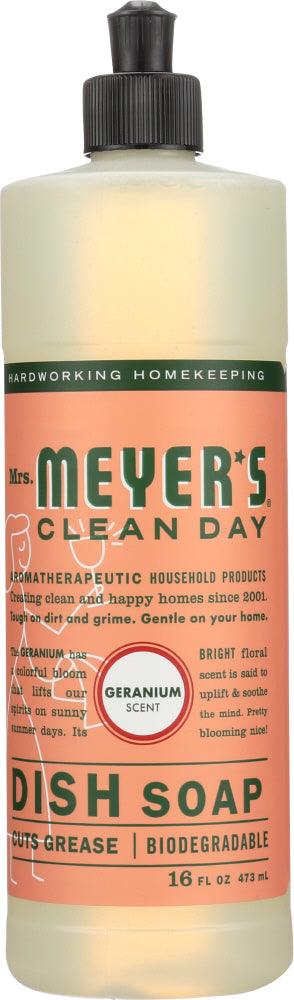 Mrs. Meyer's: Clean Day Liquid Dish Soap Geranium Scent, 16 Oz - RubertOrganics