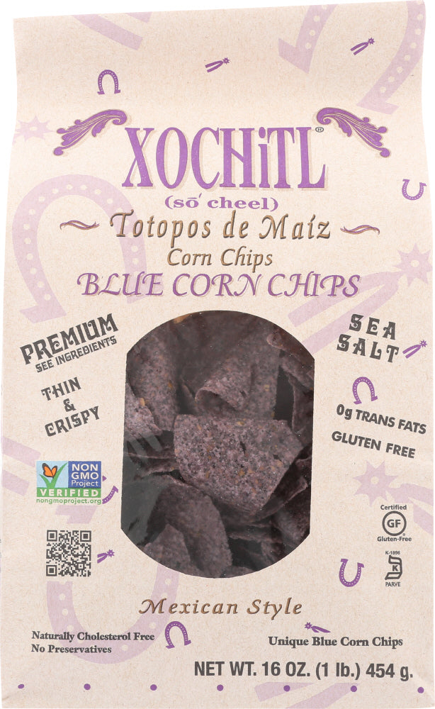 Xochitl: Corn Chips Organic Blue Corn, 16 Oz