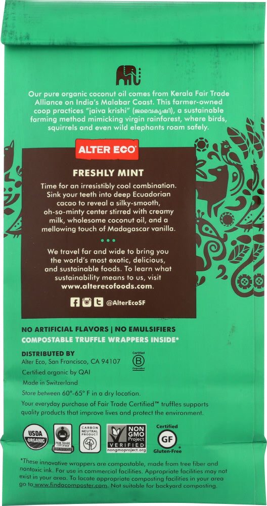 Alter Eco: Chocolate Truffle Dark Mint Organic, 4.2 Oz