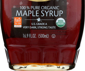 Shady Maple Farm: 100% Pure Organic Maple Syrup U.s Grade A Very Dark, 16.9 Oz