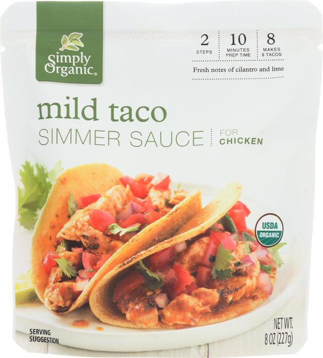 Simply Organic: Sauce Mild Taco Simmer Organic, 8 Oz