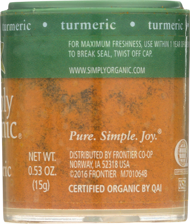 Simply Organic: Mini Ground Turmeric, .53 Oz