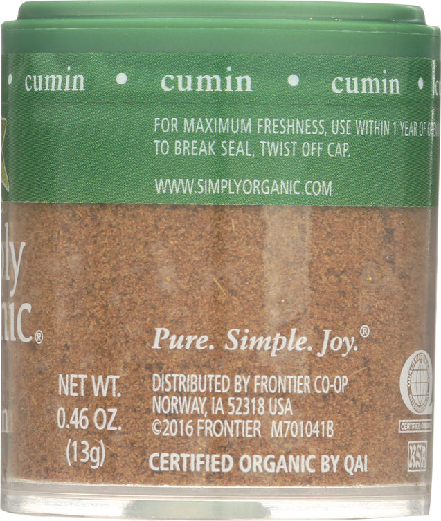 Simply Organic: Mini Ground Cumin, .46 Oz