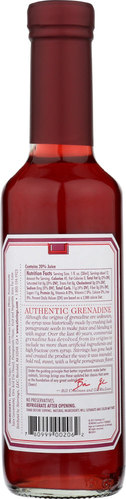 Stirrings: Authentic Grenadine Mixer, 12 Oz