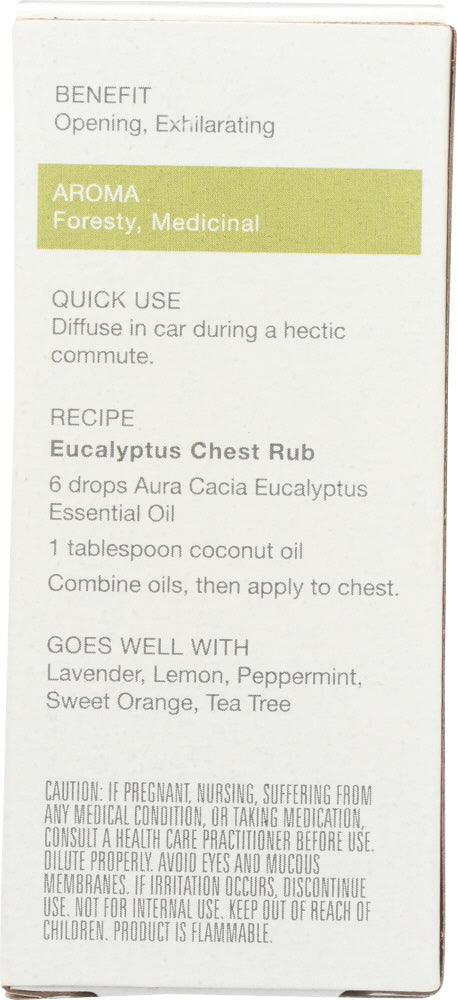 Aura Cacia: Oil Essential Eucalyptus Boxed, 0.5 Oz - RubertOrganics