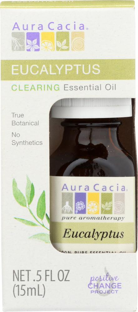 Aura Cacia: Oil Essential Eucalyptus Boxed, 0.5 Oz - RubertOrganics