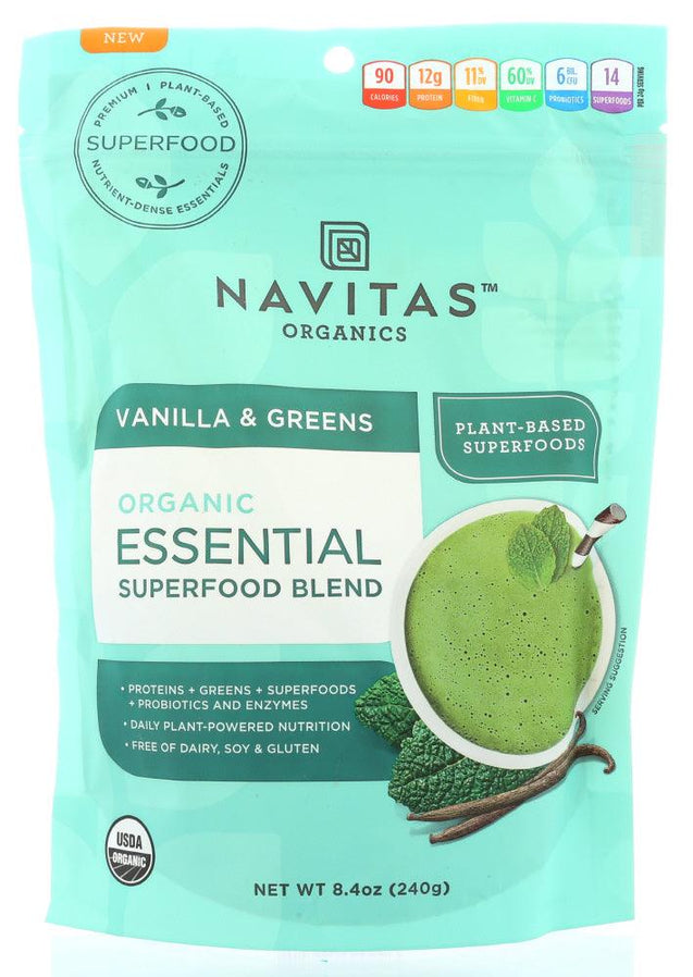 Navitas: Essential Blend Vanilla & Greens, 8.4 Oz - RubertOrganics