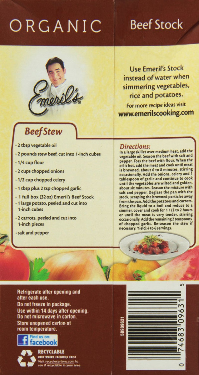 Emeril's: Organic Beef Stock, 32 Oz