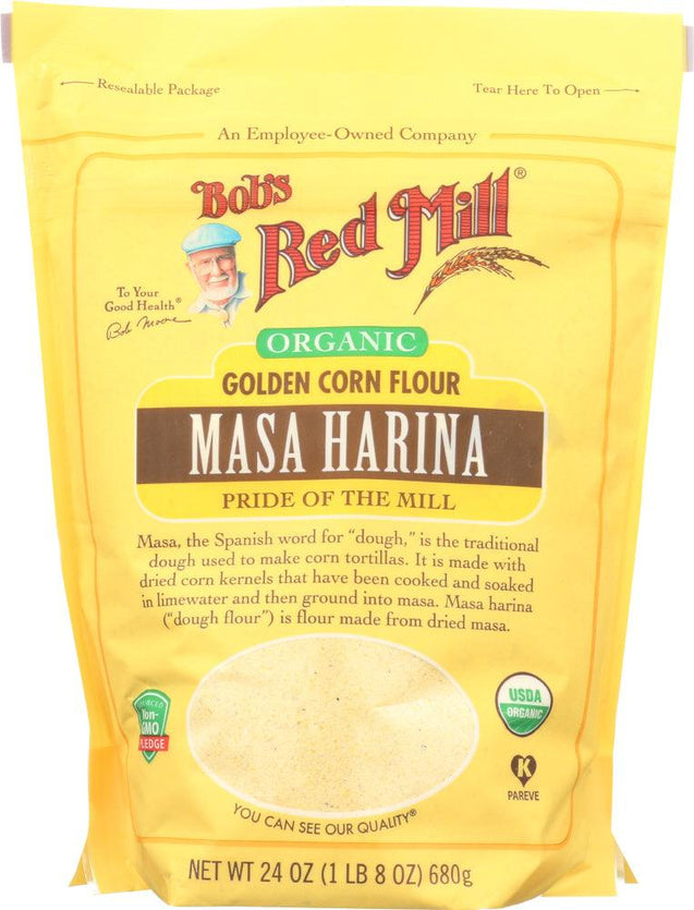 Bob's Red Mill: Organic Golden Corn Flour Masa Harina, 24 Oz - RubertOrganics