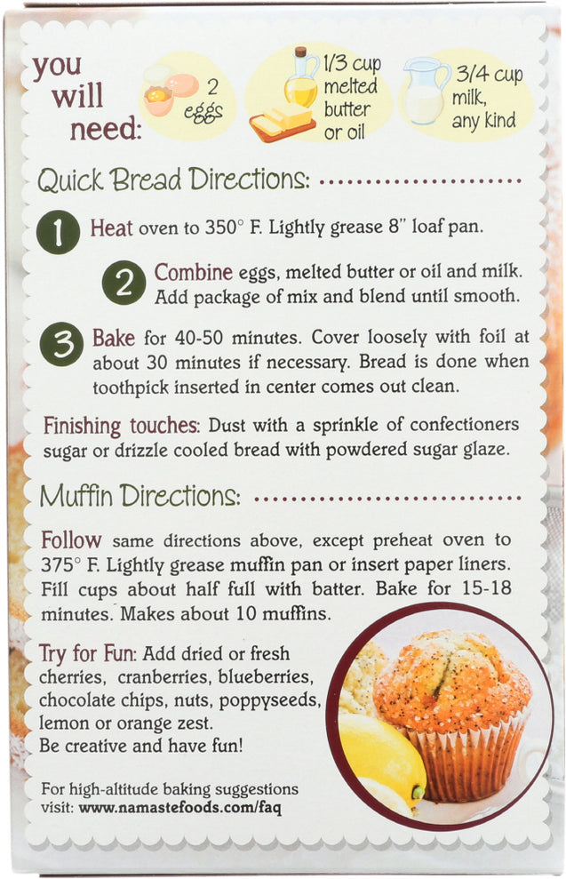 Namaste Foods: Organic Quick Bread And Muffin Mix, 16 Oz