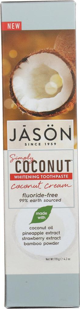 Jason: Toothpaste Simply Coconut Whitening Cream, 4.2 Oz - RubertOrganics