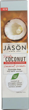 Jason: Toothpaste Simply Coconut Whitening Cream, 4.2 Oz - RubertOrganics