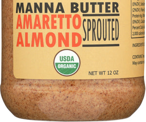 Manna Organics: Amaretto Almond Sprouted Butter, 12 Oz