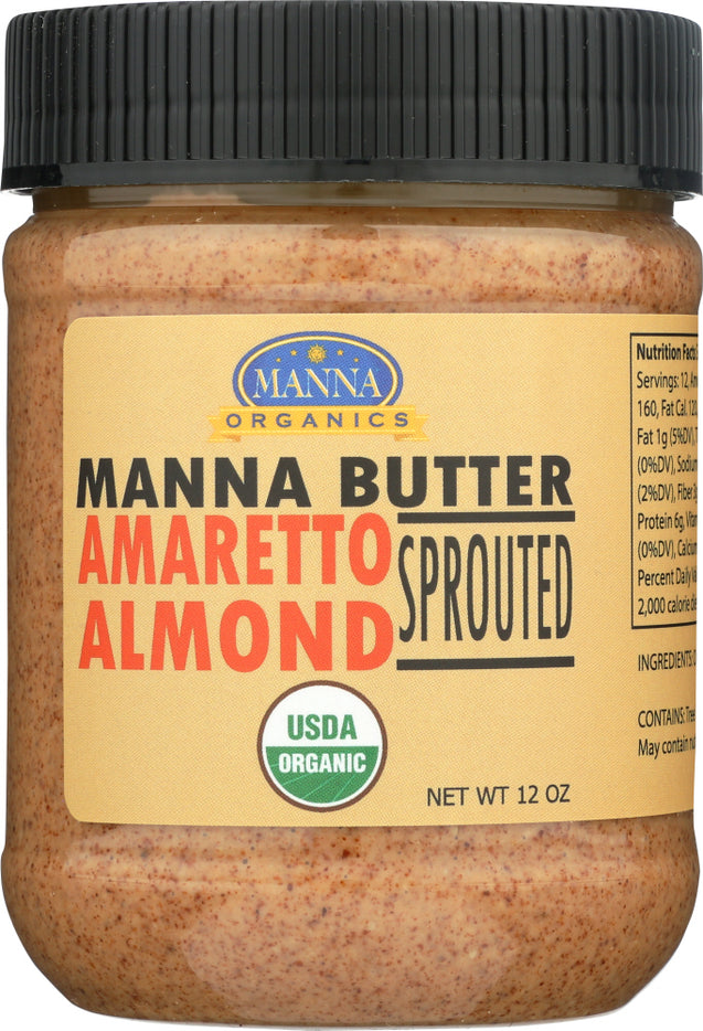 Manna Organics: Amaretto Almond Sprouted Butter, 12 Oz