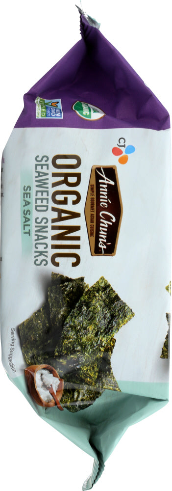 Annie Chuns: Organic Seaweed Snacks, Sea Salt, 0.35 Oz