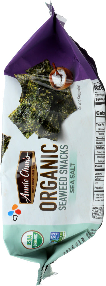 Annie Chuns: Organic Seaweed Snacks, Sea Salt, 0.35 Oz