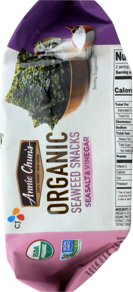 Annie Chuns: Organic Seaweed Snacks Sea Salt & Vinegar, 0.35 Oz