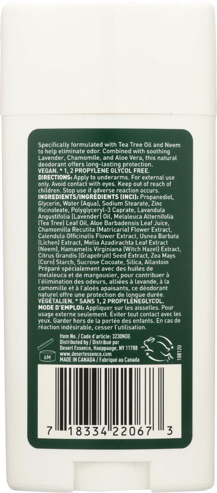 Desert Essence: Tea Tree Oil Deodorant With Lavender Oil, 2.5 Oz - RubertOrganics