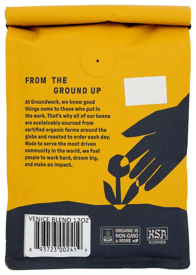 Groundwork Coffee: Organic Venice Coffee, 12 Oz