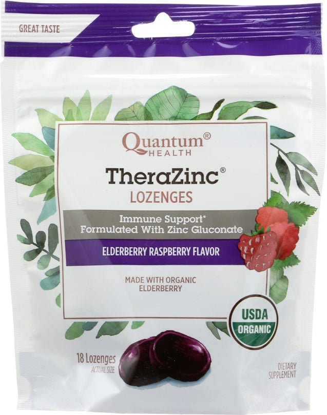Quantum: Lozenges Therazinc Elderberry Organic, 18 Ea