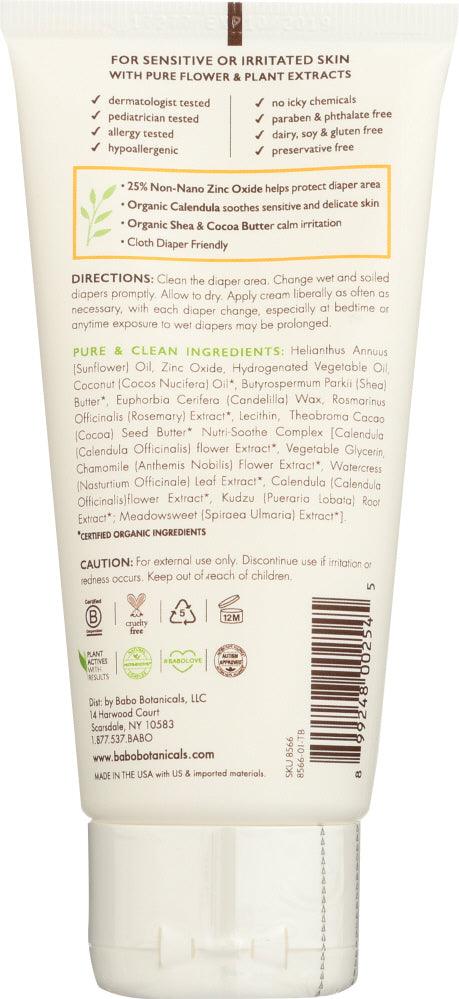 Babo Botanicals: Diaper Cream Zinc, 3 Oz - RubertOrganics