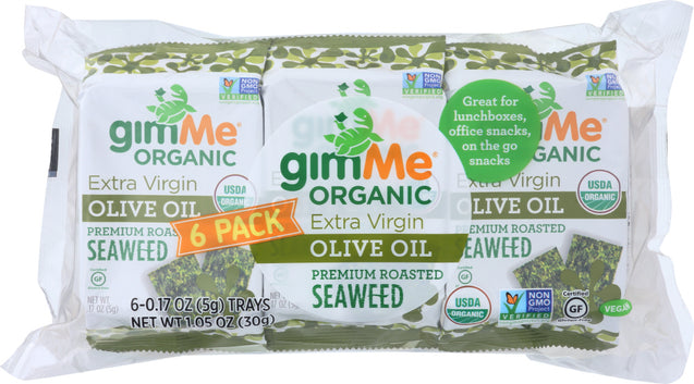 Gimme: Organic Premium Roasted Seaweed Extra Virgin Olive Oil 6x0.17oz, 1.05 Oz