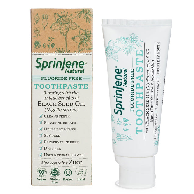 Sprinjene: Fluoride Free Toothpaste, 3.5 Oz