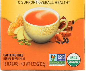Yogi Teas: Honey Chai Turmeric Vitality Tea, 16 Bg