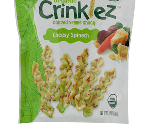 Sprout: Organic Crinklez Popped Veggie Snack Cheesy Spinach, 1.5 Oz