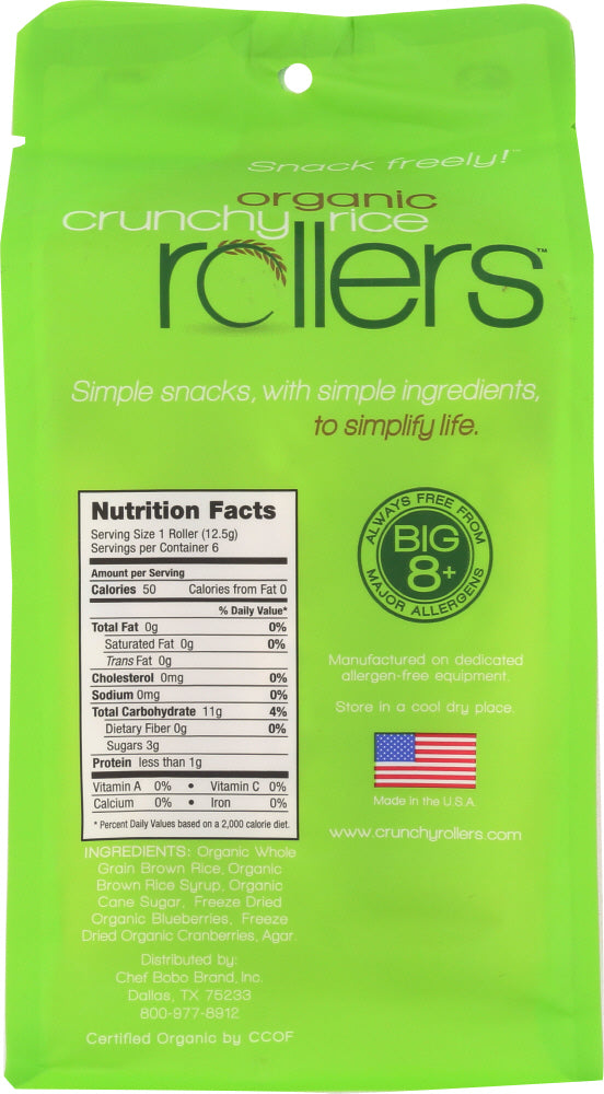 Bamboo Lane: Organic Crunchy Rice Rollers Pouch Mixed Berry, 2.6 Oz