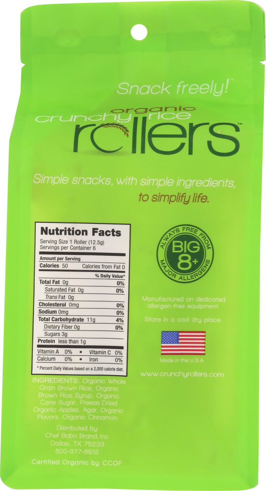 Bamboo Lane: Organic Crunchy Rice Rollers Apple Cinnamon, 2.6 Oz