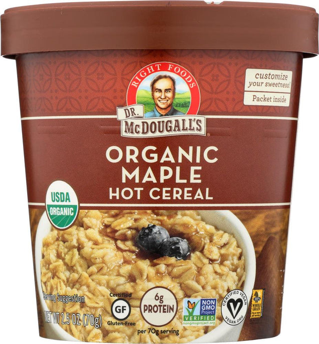 Dr. Mcdougall's: Organic Hot Cereal Maple, 2.5 Oz - RubertOrganics