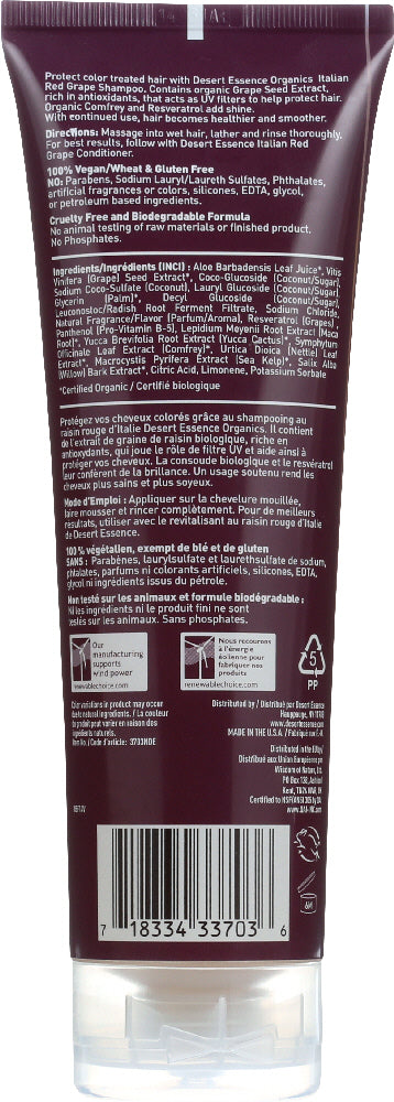 Desert Essence: Organics Shampoo Italian Red Grape, 8 Oz