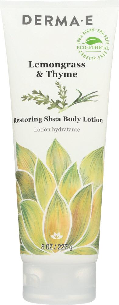 Derma E: Lemongrass & Thyme Restoring Shea Body Lotion, 8 Oz - RubertOrganics