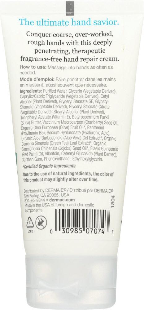 Derma E: Vitamin E Hand Cream Fragrance Free, 2 Oz - RubertOrganics